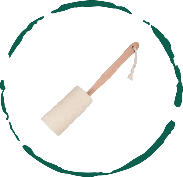 Natural Loofah Bath Brush w/Long Handle