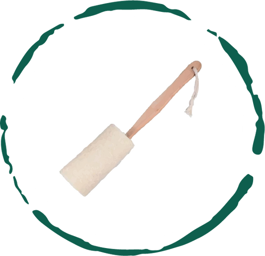 Natural Loofah Bath Brush w/Long Handle