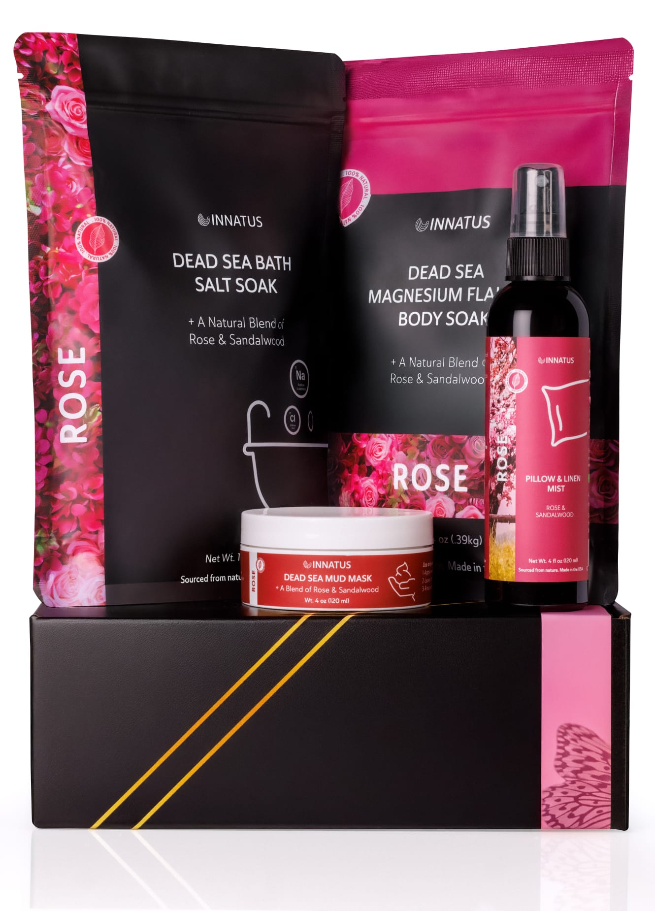 Luxury Dead Sea Spa Gift Set – Bath Salt, Magnesium Flakes, Pillow & Linen Spray
