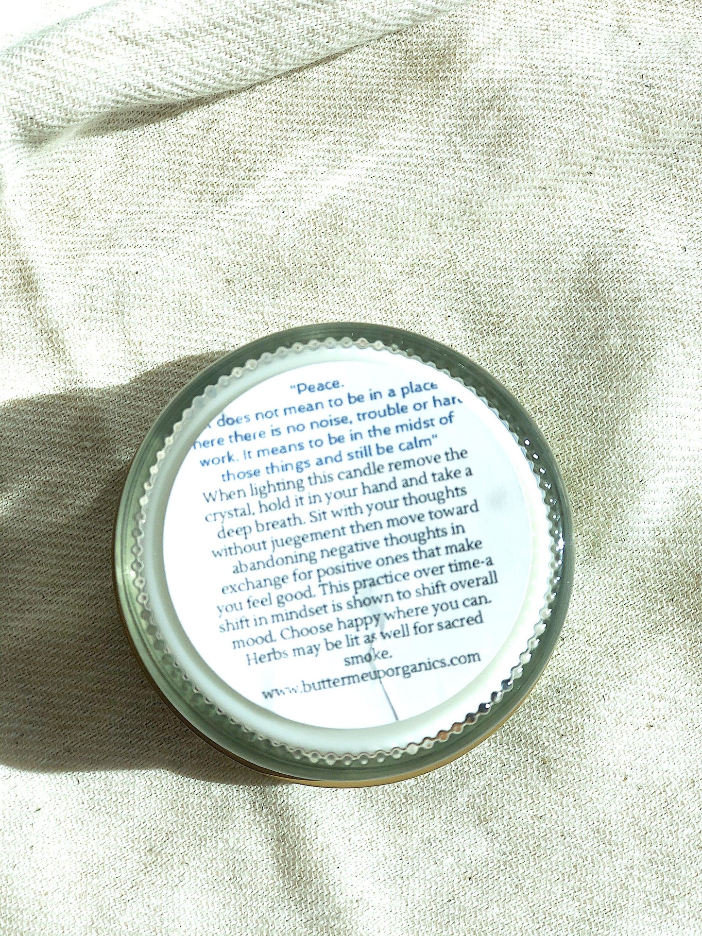 Peace Candle/ Serenity Candle/ Intention Candle/ Ritual Candle
