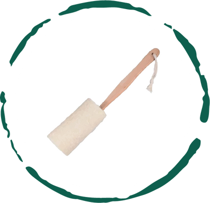Natural Loofah Bath Brush w/Long Handle