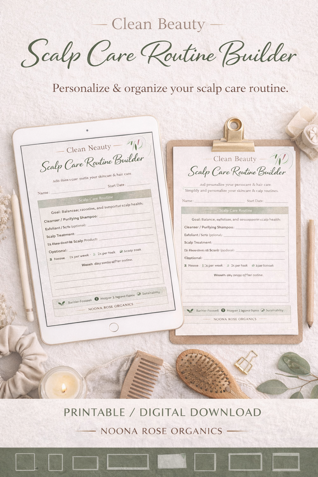 Scalp Care Routine Builder – Printable Scalp Health Planner