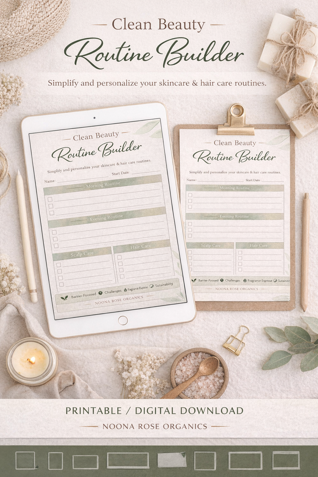 Clean Beauty Routine Builder – Skin Care & Hair Care Planner