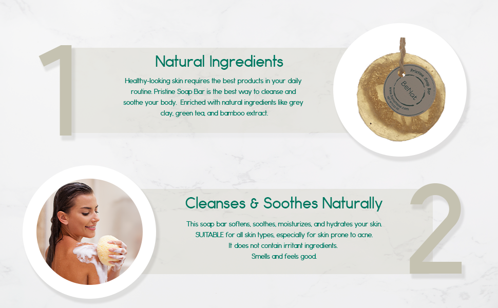 Pristine Green Clay, Bamboo, and Green Tea Soap Bar