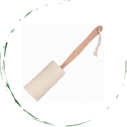 Natural Loofah Bath Brush w/Long Handle