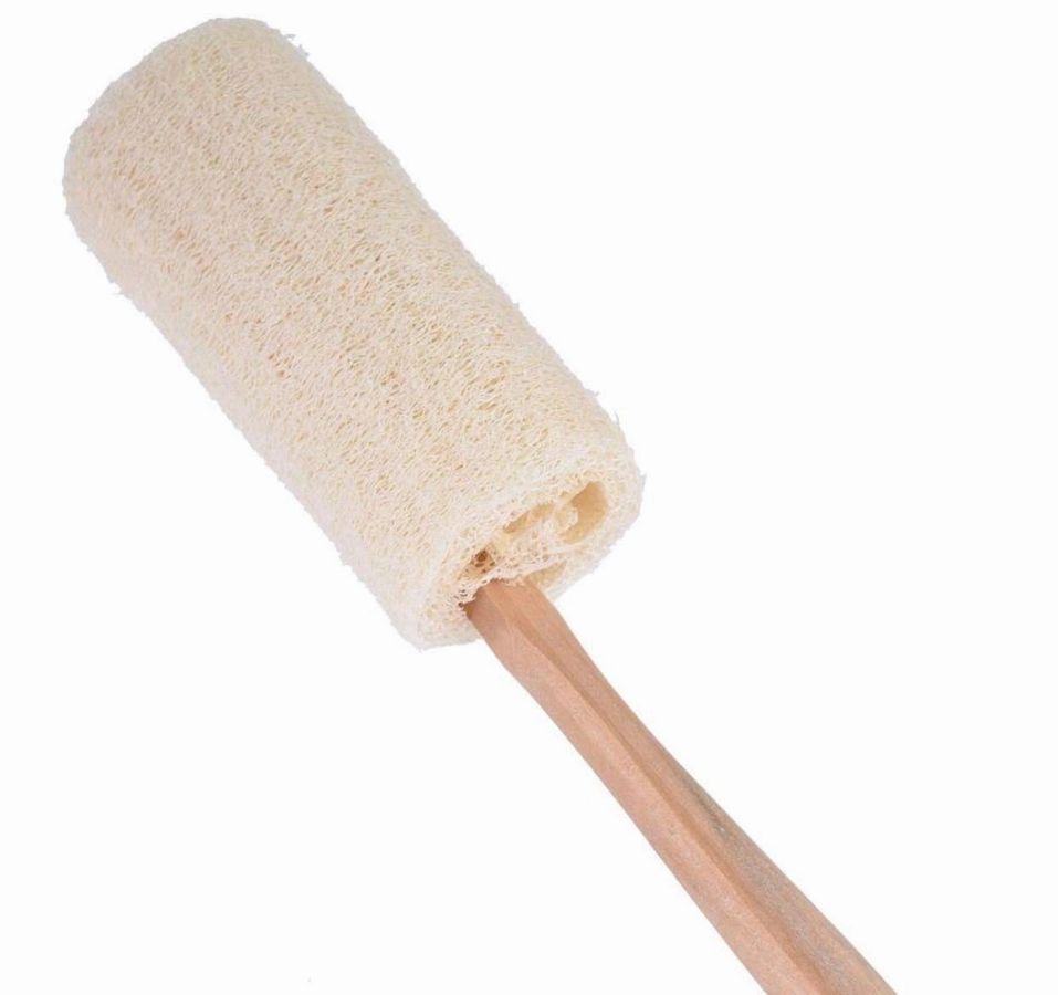 Natural Loofah Bath Brush w/Long Handle