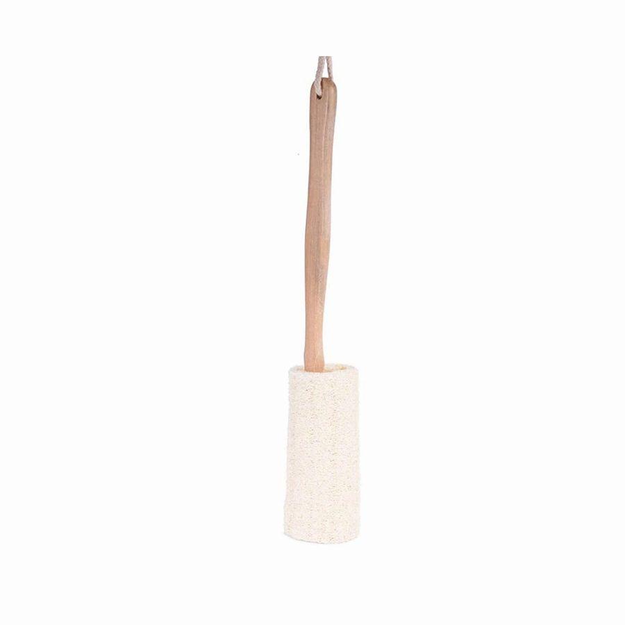 Natural Loofah Bath Brush w/Long Handle